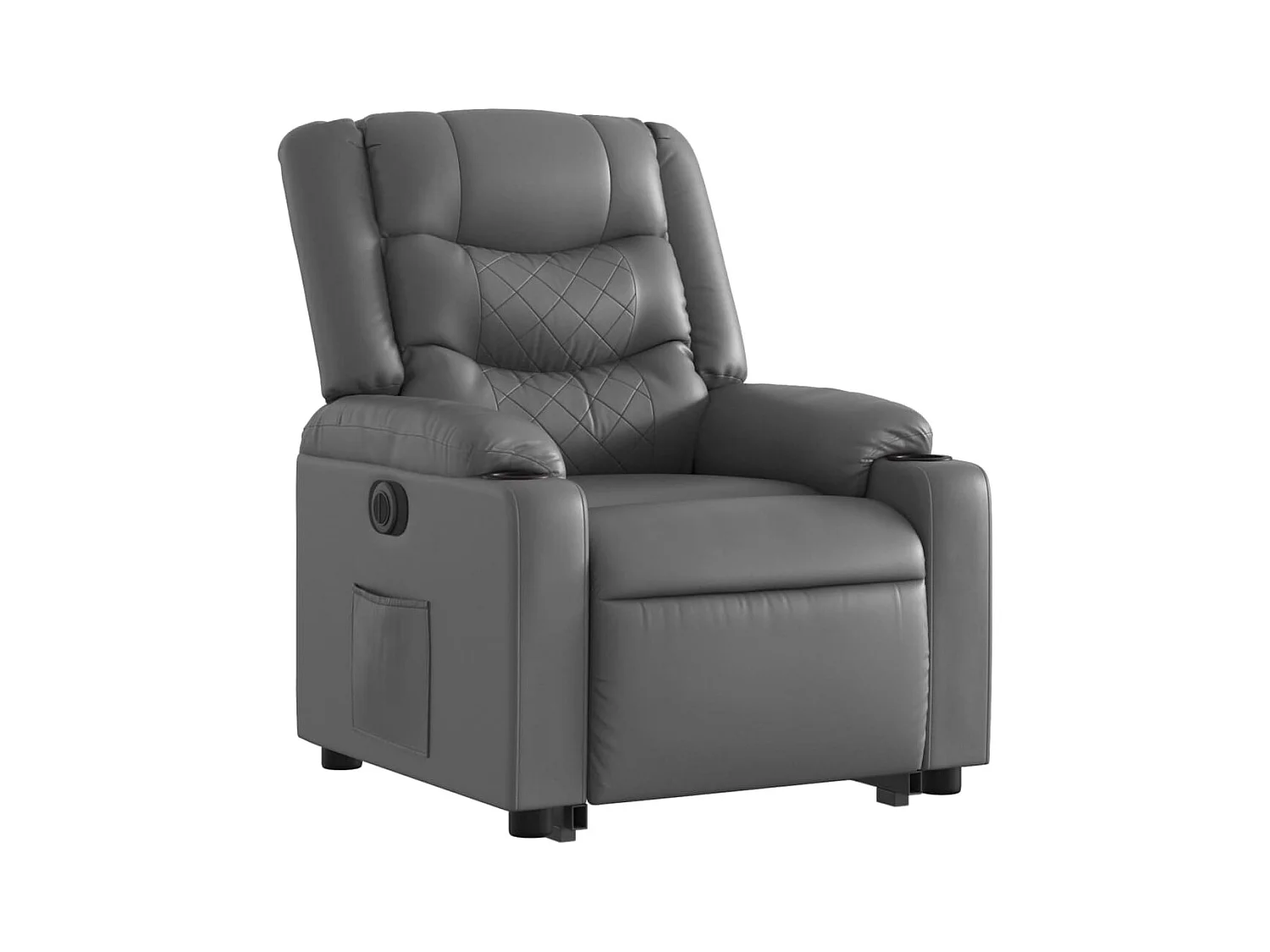 Fauteuil inclinable électrique-Chaise de relax-Fauteuil salon gris similicuir SHL2526