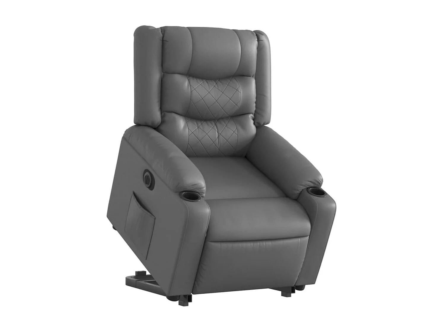 Fauteuil inclinable électrique-Chaise de relax-Fauteuil salon gris similicuir SHL2526