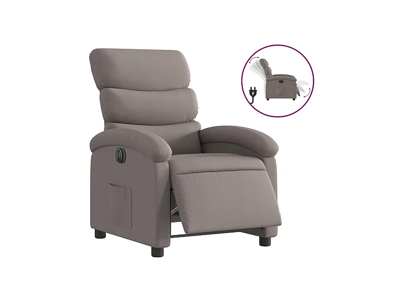 Fauteuil inclinable électrique-Chaise de relax-Fauteuil salon Taupe Tissu SHL4432