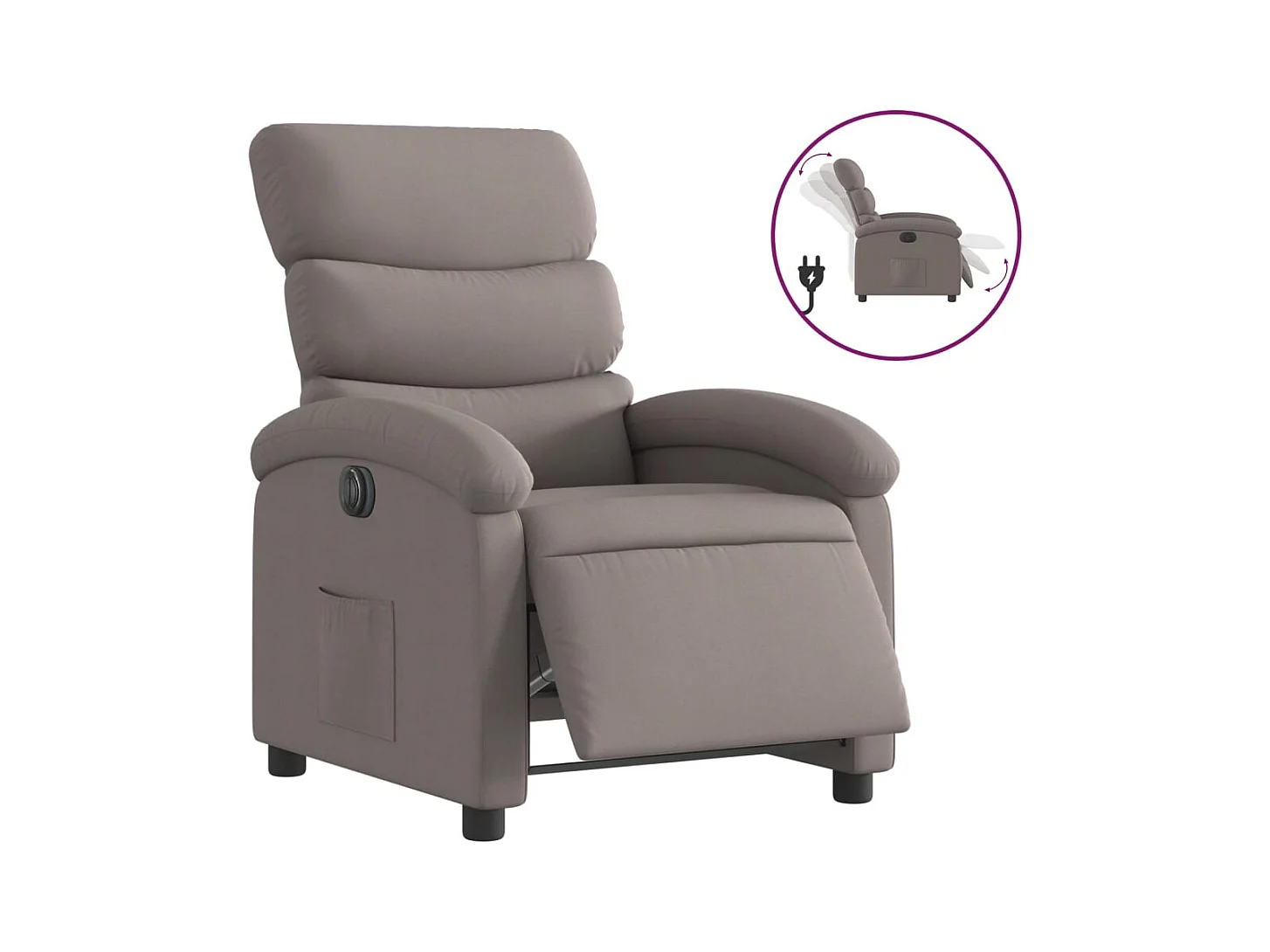 Fauteuil inclinable électrique-Chaise de relax-Fauteuil salon Taupe Tissu SHL4432