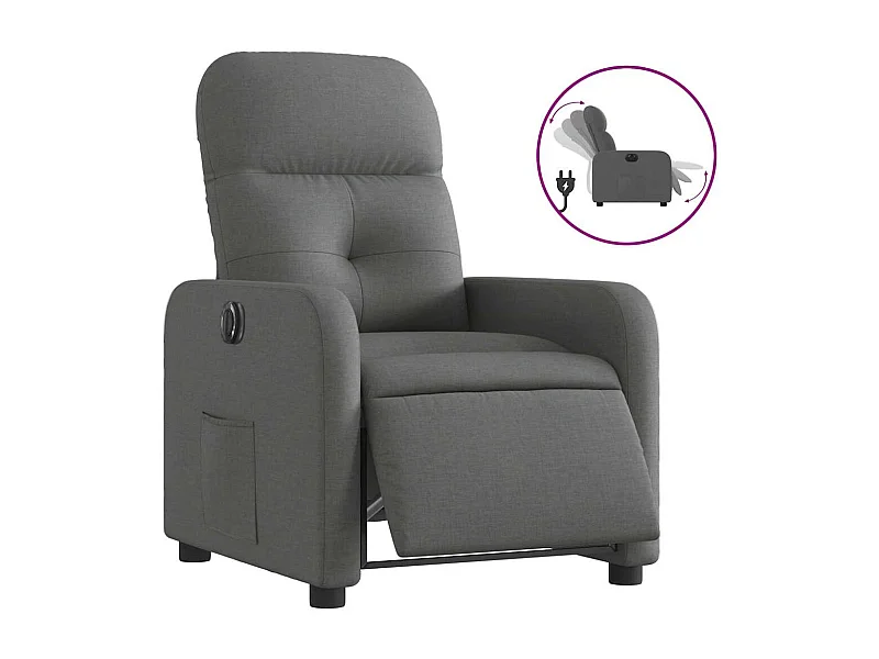 Sillón de relax | Silla | Sillón reclinable eléctrico de tela gris oscuro SHL6797