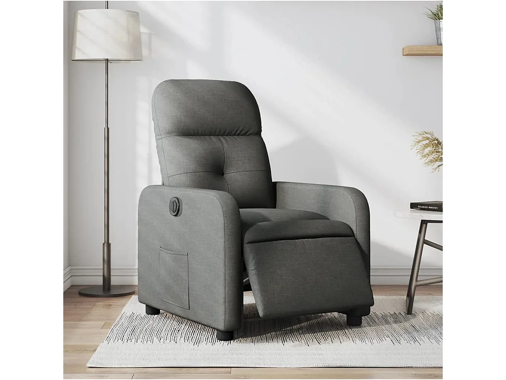 Fauteuil inclinable électrique-Chaise de relax-Fauteuil salon Gris foncé Tissu SHL5270