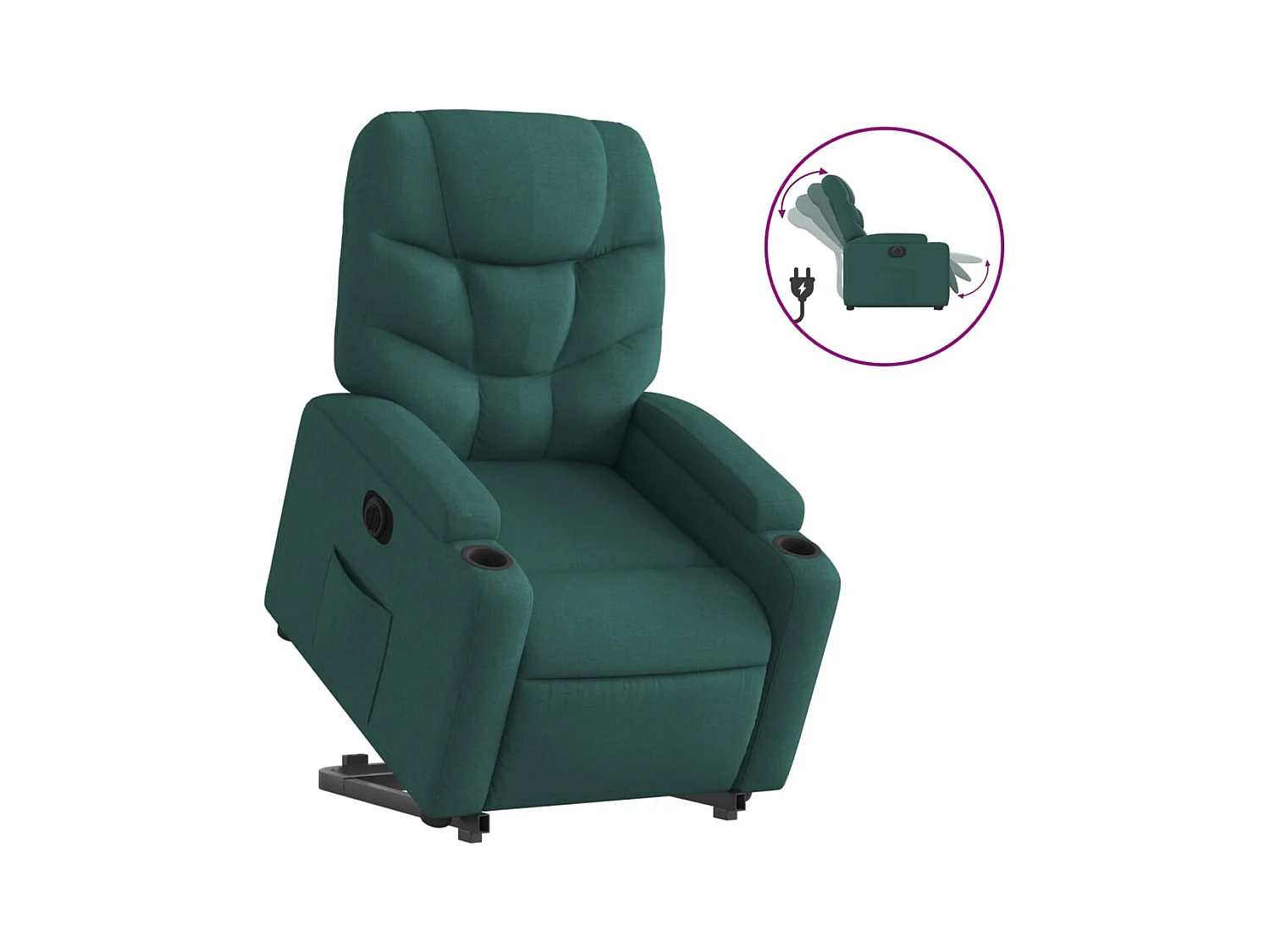 Fauteuil inclinable électrique-Chaise de relax-Fauteuil TV vert foncé tissu SHL3228