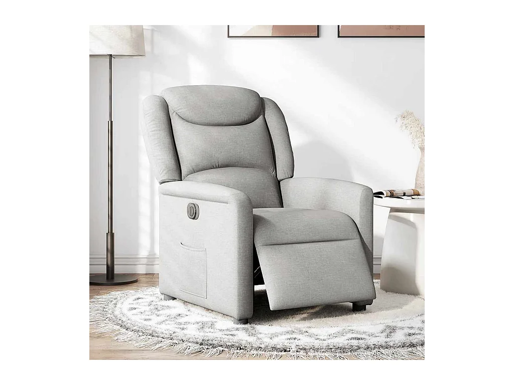 Fauteuil inclinable électrique-Chaise de relax-Fauteuil TV gris nuage tissu SHL2207