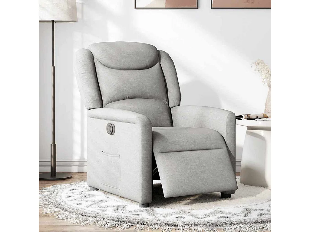 Fauteuil inclinable électrique-Chaise de relax-Fauteuil TV gris nuage tissu SHL2207