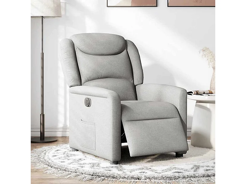 Fauteuil inclinable électrique-Chaise de relax-Fauteuil TV gris nuage tissu SHL2207