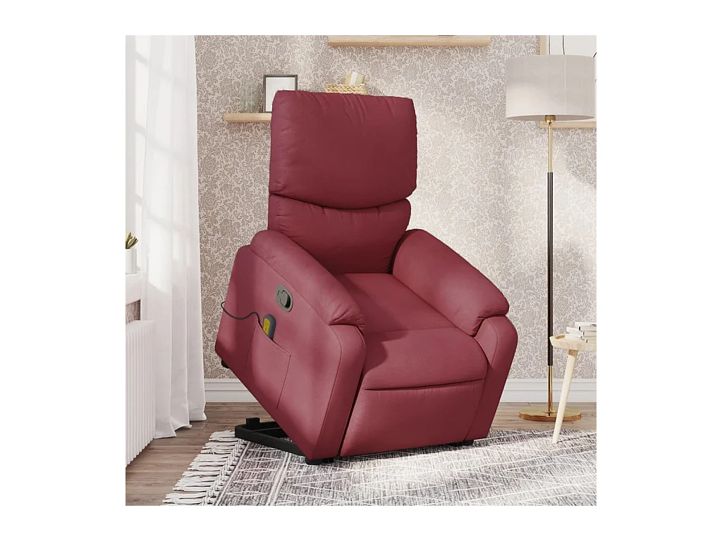 Sillón de relax | Sillón reclinable de masaje elevable tela rojo tinto SHL8230