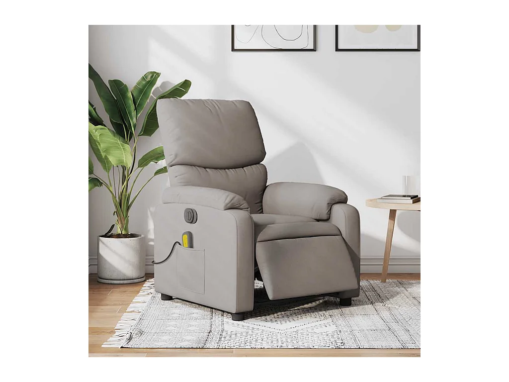 Sillón de relax | Sillón reclinable de masaje eléctrico tela gris taupe SHL5450