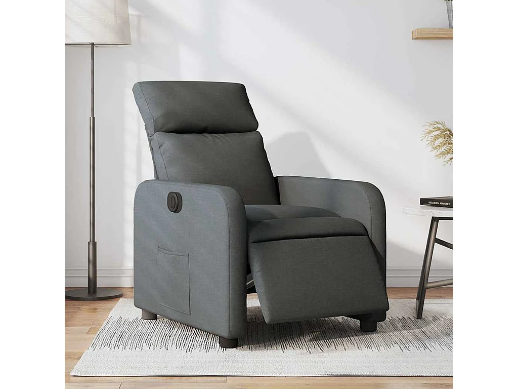 Fauteuil inclinable électrique-Chaise de relax-Fauteuil salon Gris foncé Tissu SHL2692
