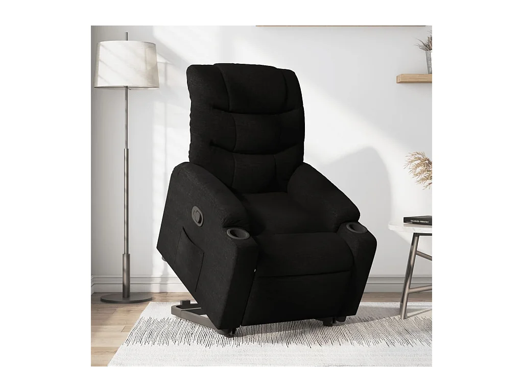 Sillón de relax | Silla | Sillón reclinable elevable tela negro SHL8393