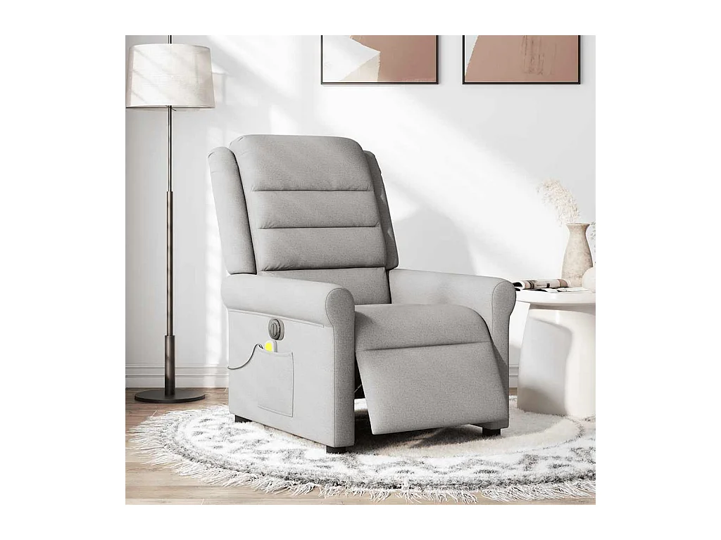 Fauteuil inclinable électrique-Fauteuil de massage de Salon gris nuage tissu SHL4067