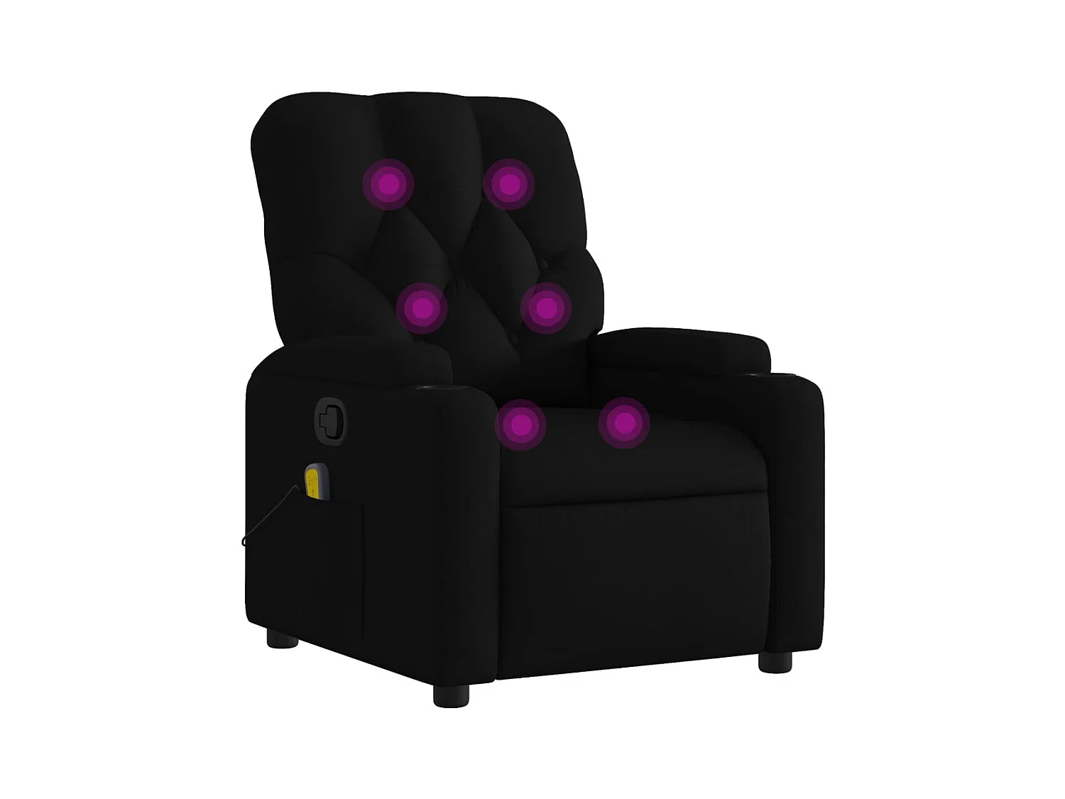 Fauteuil inclinable-Chaise de relax-Fauteuil de Massage noir tissu SHL1868