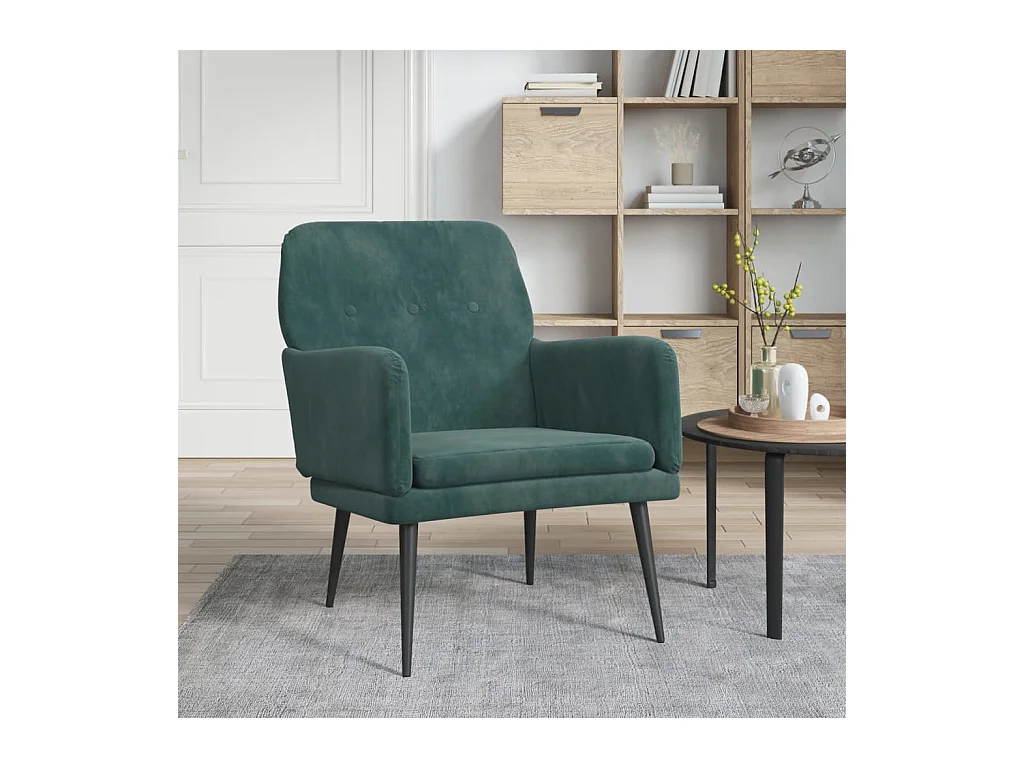 Fauteuil de salon-Fauteuil relax Vert foncé 62x79x79 cm Velours SHL3746