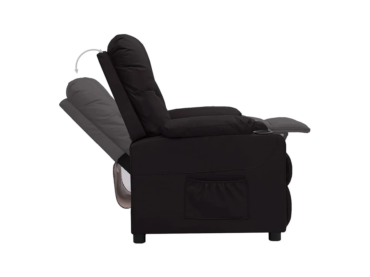 Silla de relax | Sillón elevable cuero sintético negro SHL9361