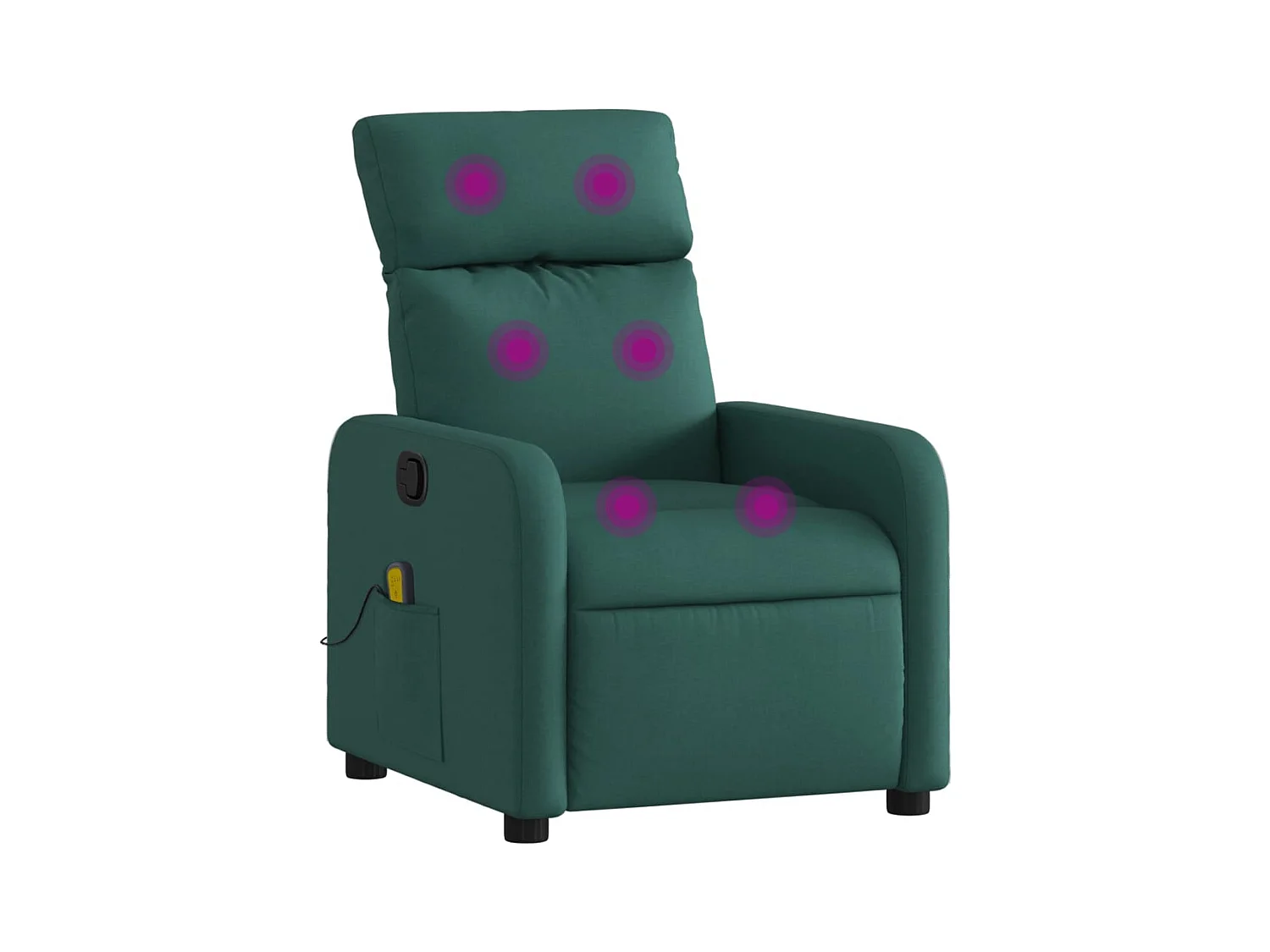 Fauteuil inclinable-Chaise de relax-Fauteuil de Massage Vert foncé Tissu SHL4102