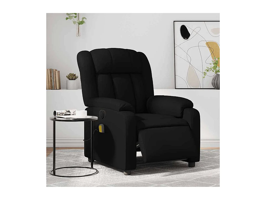 Fauteuil inclinable électrique-Fauteuil de massage de Salon noir similicuir SHL3556