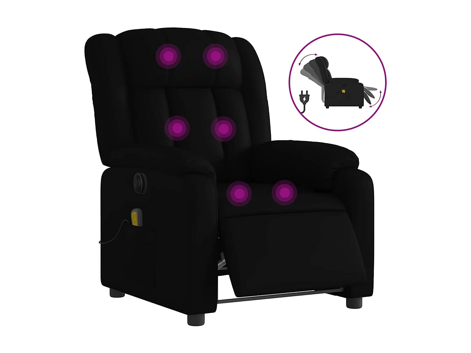 Massagesessel Elektrisch | Relaxsessel indoor Schwarz Kunstleder SHL91874