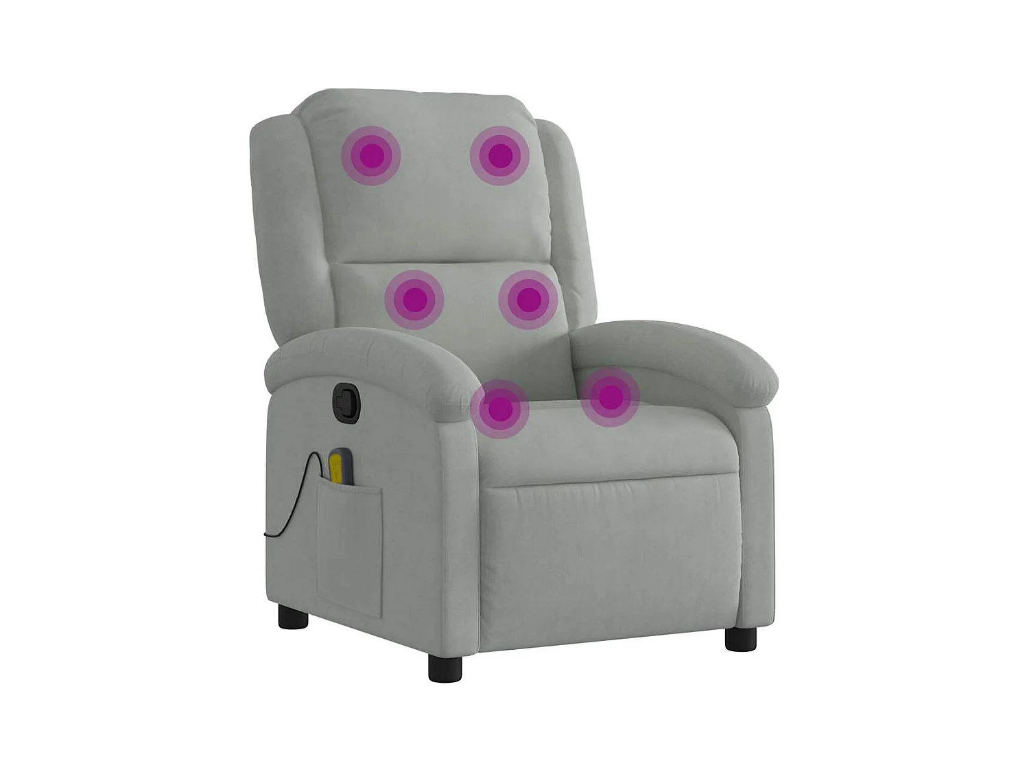Fauteuil inclinable-Chaise de relax-Fauteuil de Massage gris clair velours SHL3313
