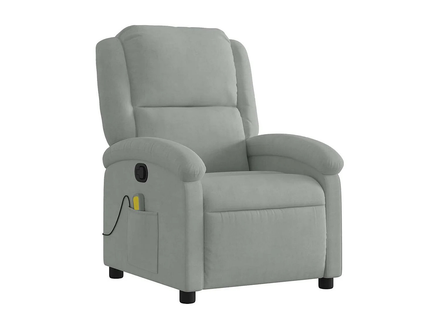 Fauteuil inclinable-Chaise de relax-Fauteuil de Massage gris clair velours SHL3313
