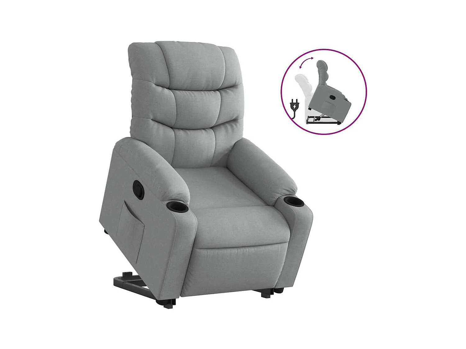 Sillón de relax | Silla | Sillón reclinable elevable de tela gris claro SHL6158