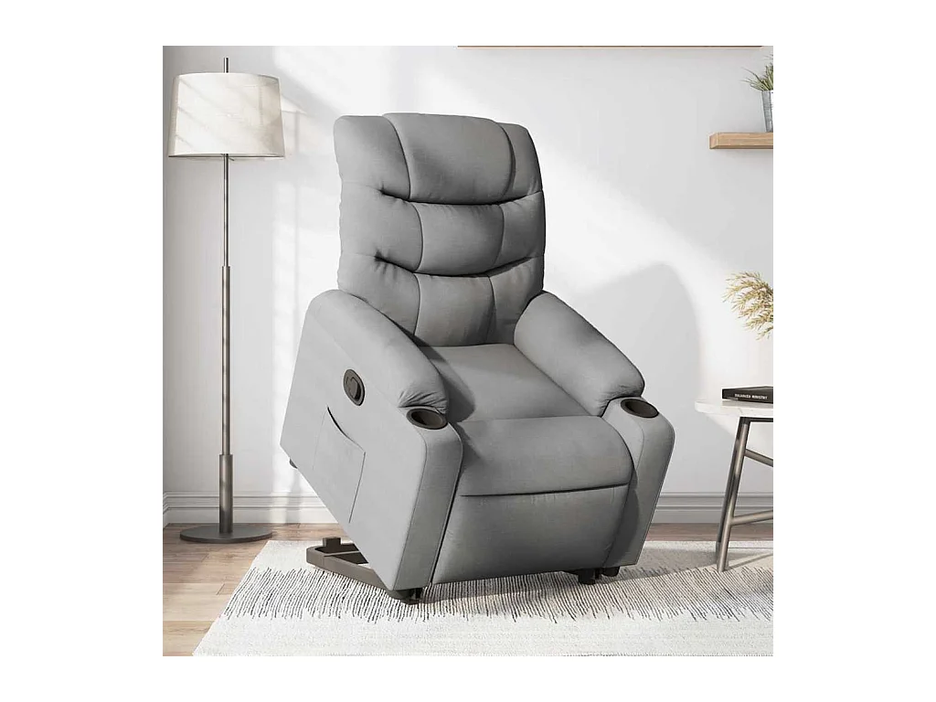 Sillón de relax | Silla | Sillón reclinable elevable de tela gris claro SHL6158