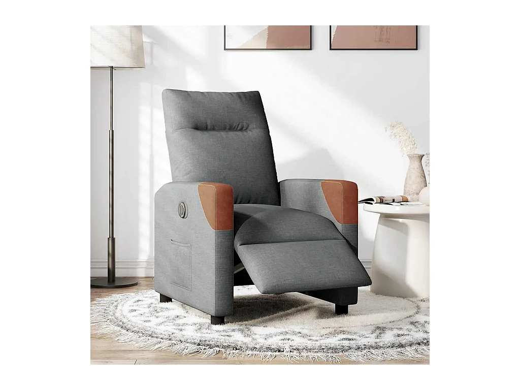 Fauteuil inclinable électrique-Chaise de relax-Fauteuil TV Gris foncé Tissu SHL3753