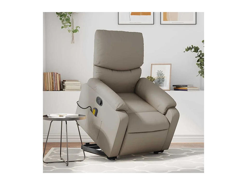 Fauteuil inclinable-Chaise de relax-Fauteuil de Massage Cappuccino Similicuir SHL3237