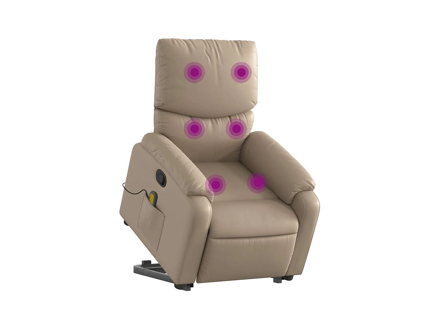 Fauteuil inclinable-Chaise de relax-Fauteuil de Massage Cappuccino Similicuir SHL3237