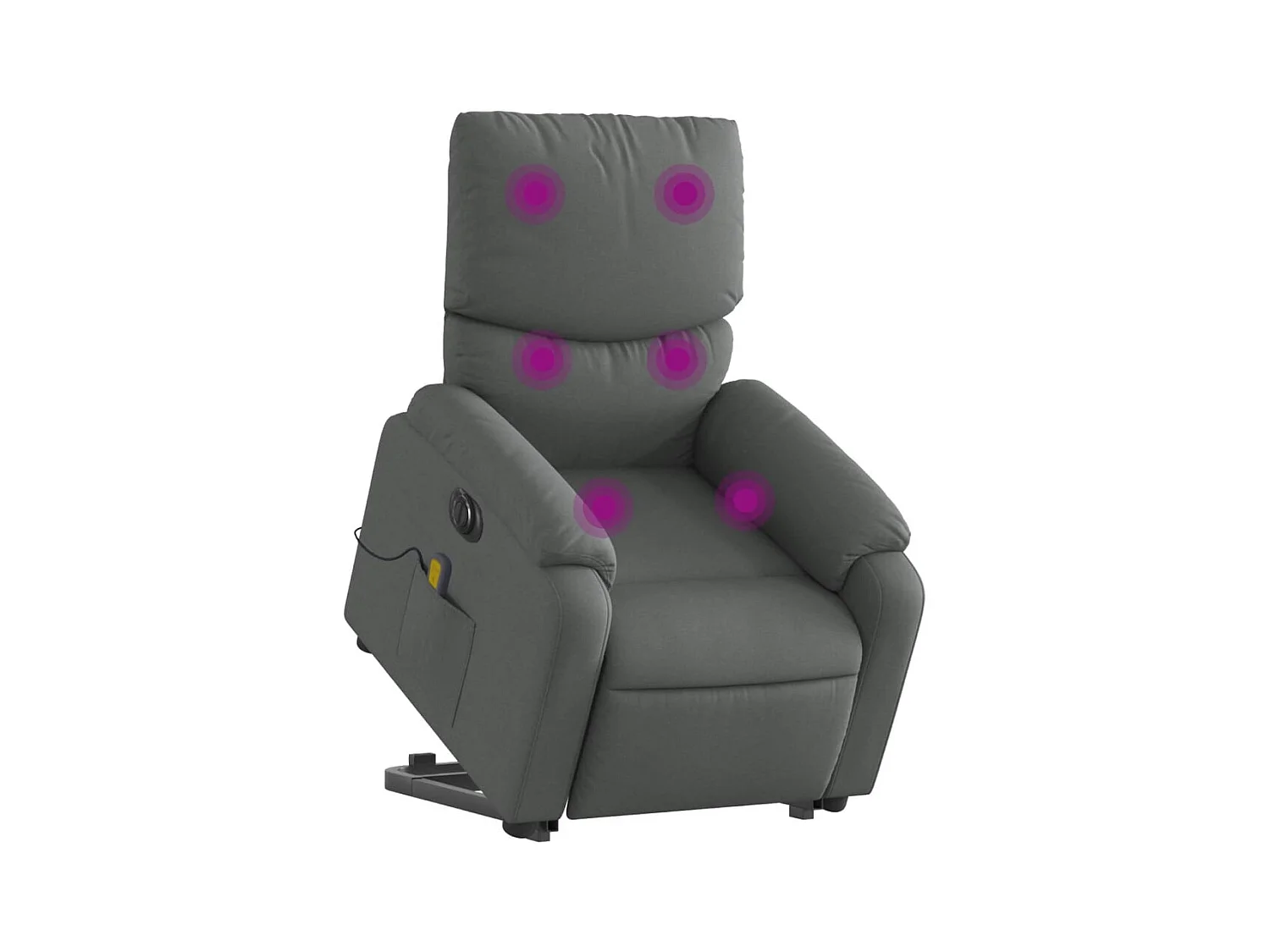 Poltrona elétrica elevatória massagens tecido cinzento-escuro SHL661275