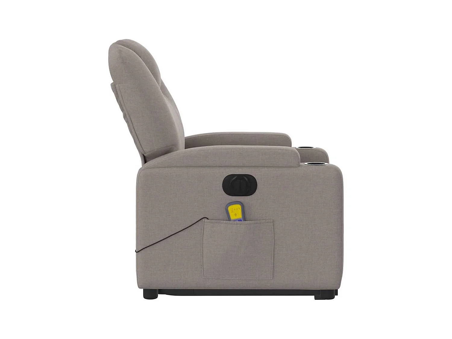 Poltrona elétrica elevatória massagens tecido cinza-acastanhado SHL624390