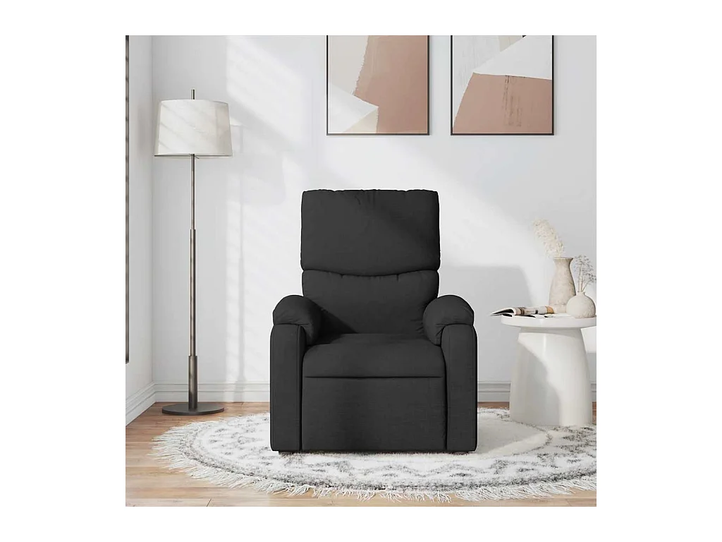 Sillón de relax | Sillón reclinable de masaje de tela negro SHL7368
