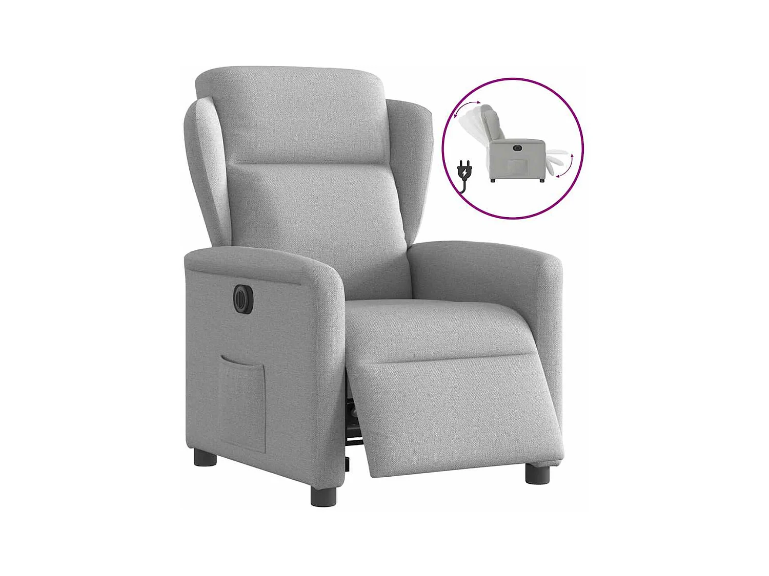 Sillón de relax | Silla | Sillón reclinable eléctrico de tela gris nube SHL5032