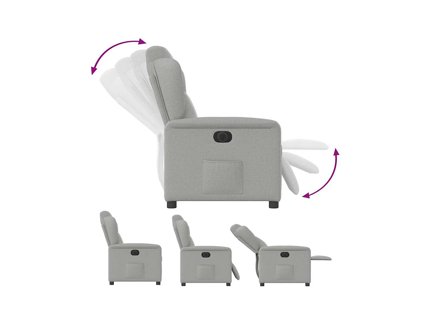 Sillón de relax | Silla | Sillón reclinable eléctrico de tela gris nube SHL5032