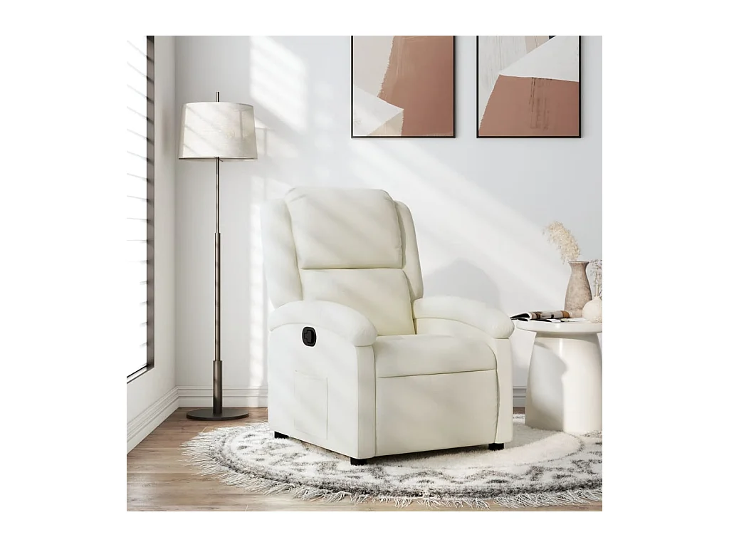 Sillón de relax | Silla | Sillón reclinable de terciopelo color crema SHL2754