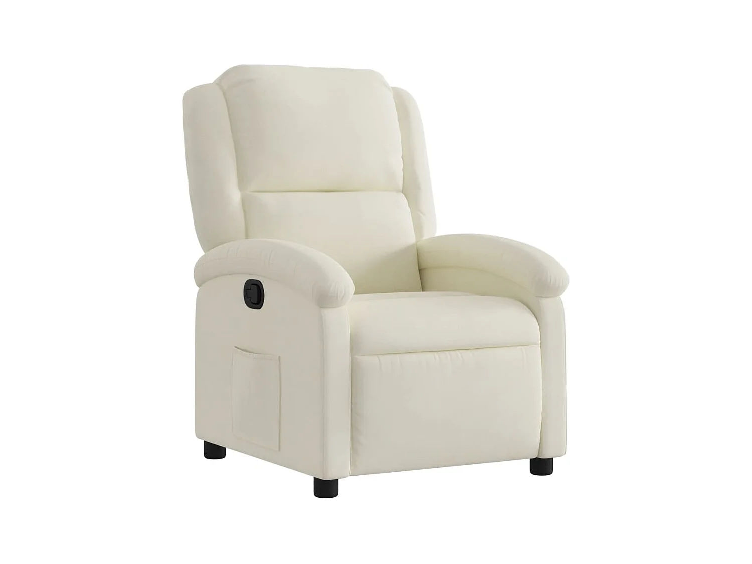 Fauteuil inclinable-Fauteuil salon Crème Velours SHL5320