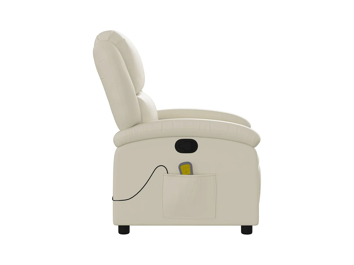 Sillón de relax | Sillón reclinable de masaje cuero sintético crema SHL9037