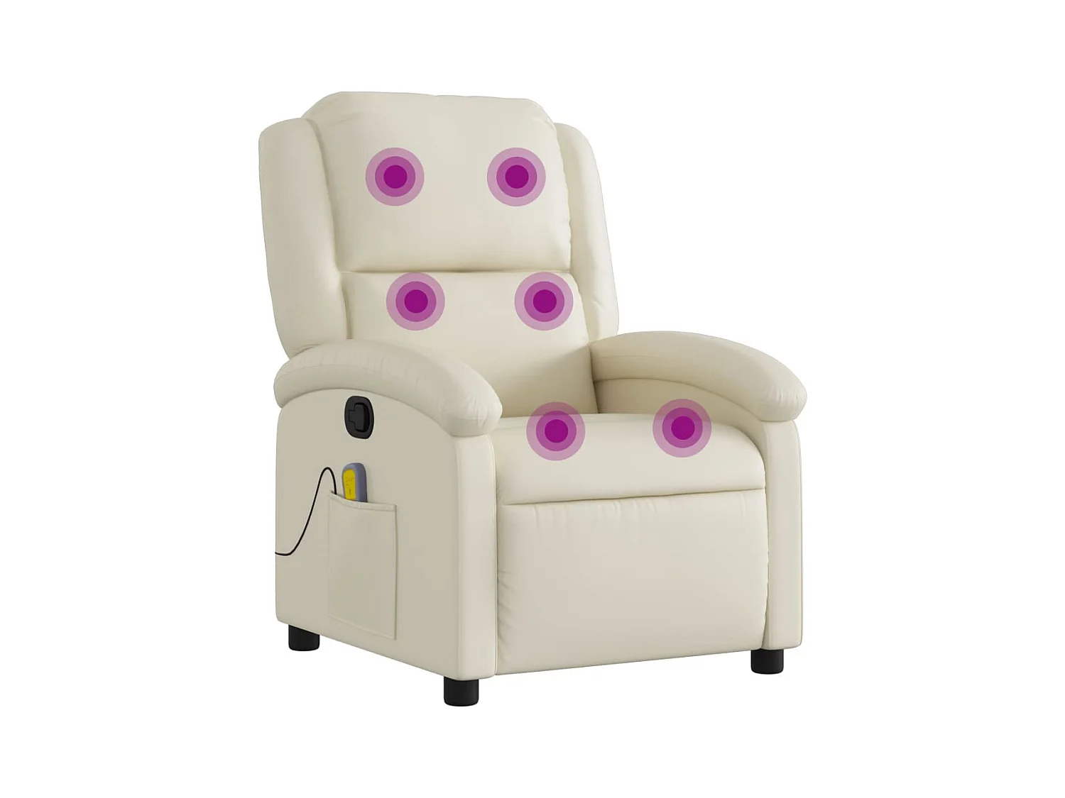 Fauteuil inclinable-Fauteuil salon de massage Crème Similicuir SHL3534