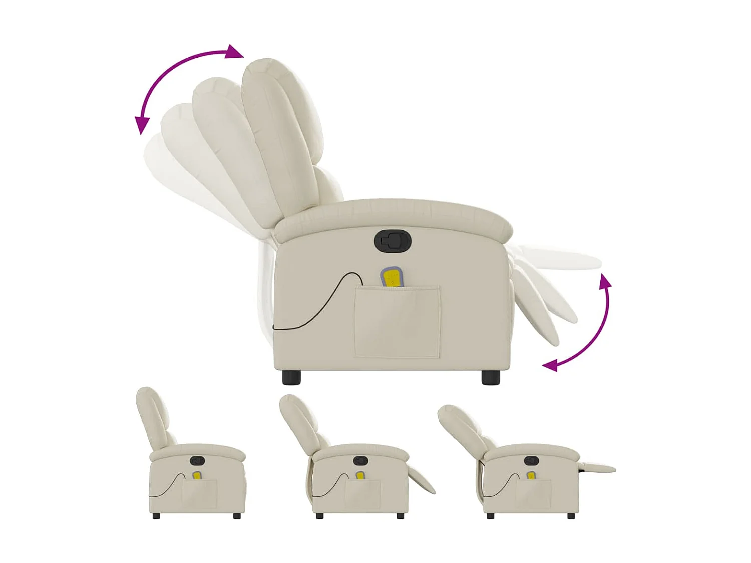 Massagesessel | Relaxsessel Creme Kunstleder SHL72706