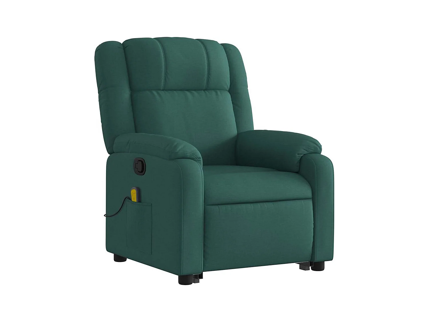 Silla de masaje reclinable de pie de tela verde oscura SHL3224