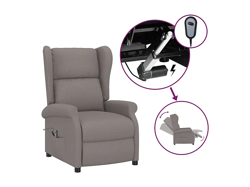 Fauteuil inclinable électrique-Chaise de relax à oreilles taupe Tissu SHL1149