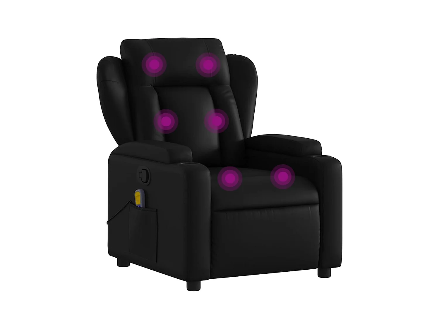 Fauteuil inclinable-Chaise de relax-Fauteuil de Massage noir similicuir SHL5315