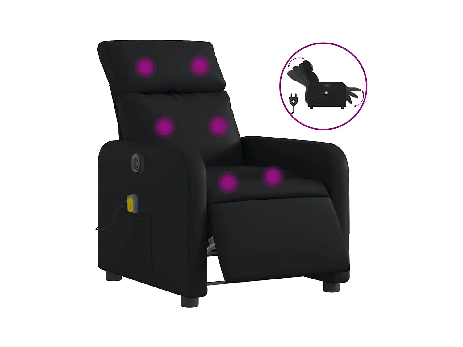 Sillón de salón | Silla | Sillón de masaje reclinable eléctrico cuero sintético negro SHL6304