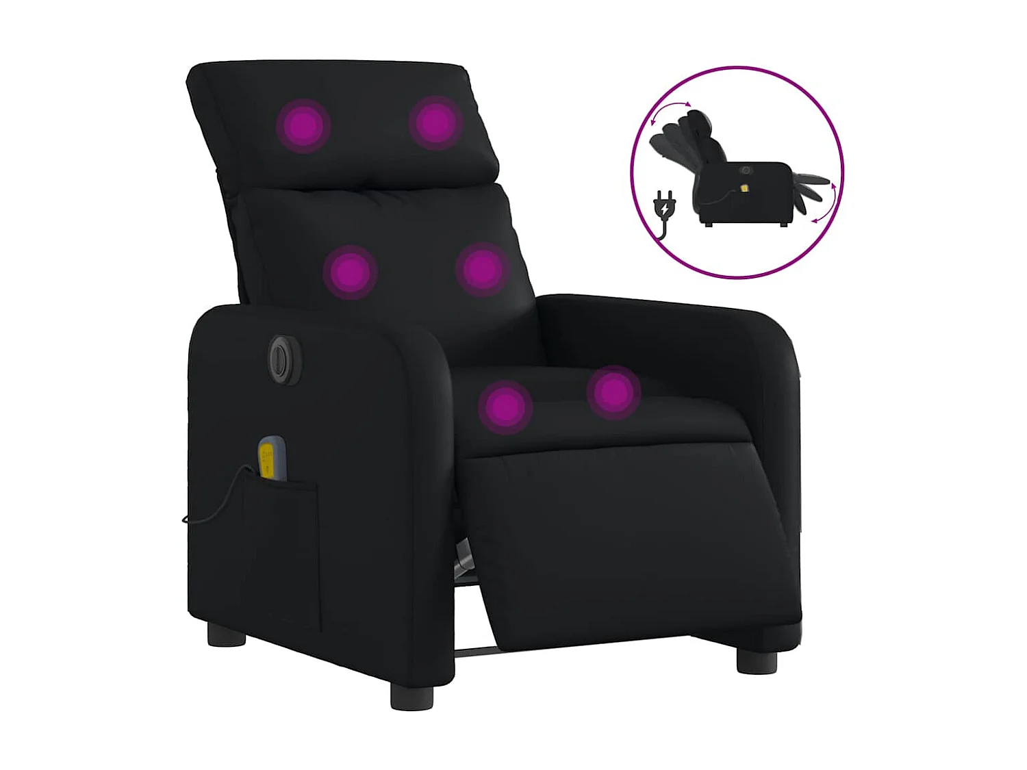 Fauteuil inclinable électrique-Fauteuil de massage de Salon noir similicuir SHL2202