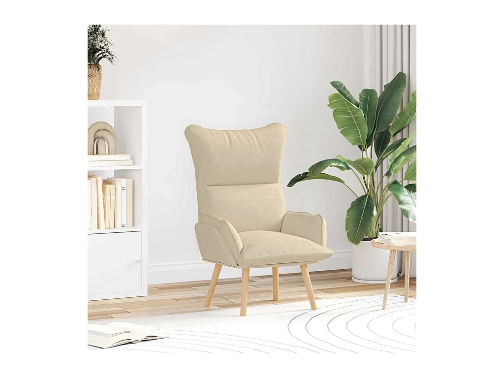 Sillón de relax | Silla Relax | Sillón de salón Crema 69x74x93 cm tela SHL6209