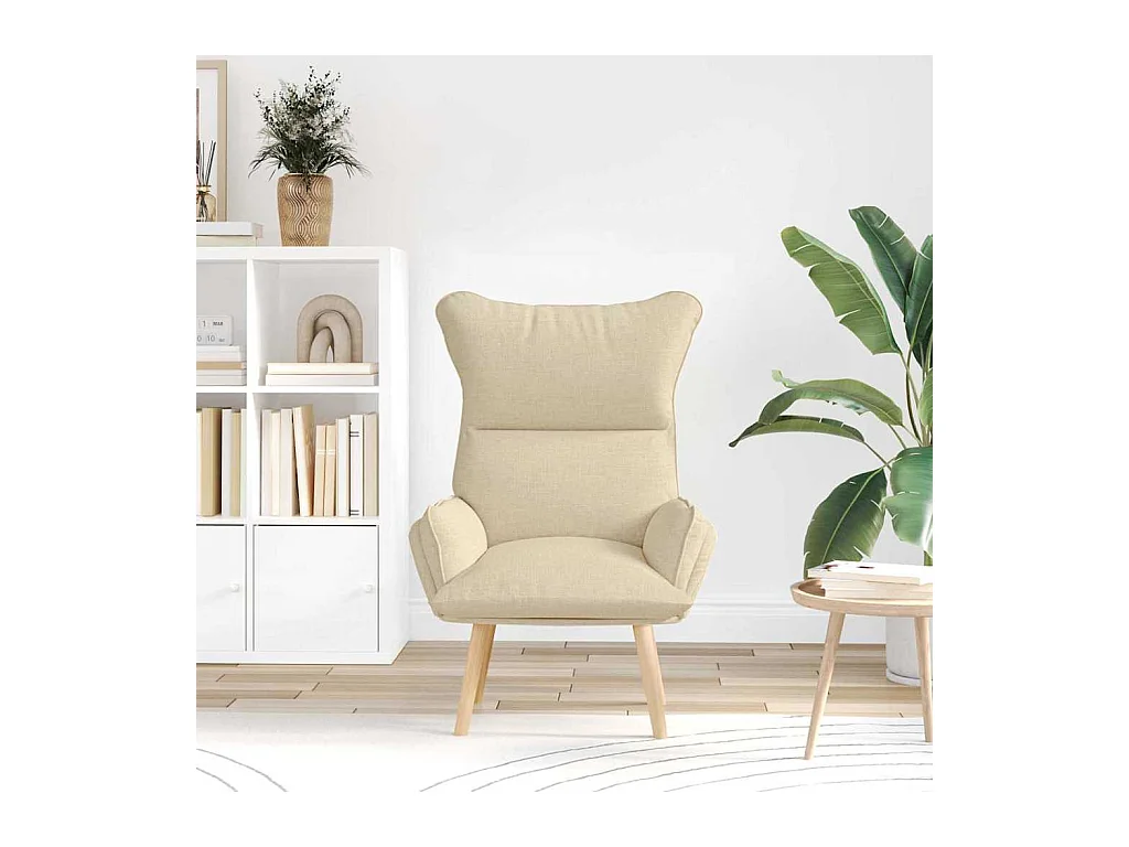 Sillón de relax | Silla Relax | Sillón de salón Crema 69x74x93 cm tela SHL6209