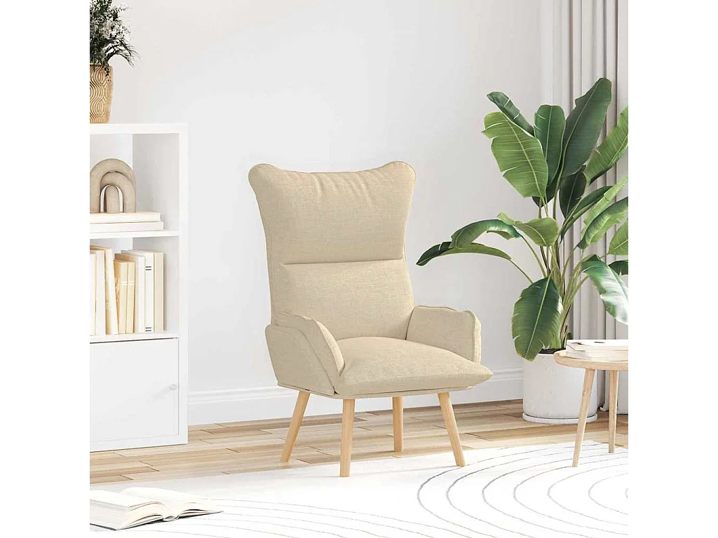 Relaxsessel | Lounge Sessel für Wohnzimmer Creme 69x74x93 cm Sherpa-Stoff SHL91610