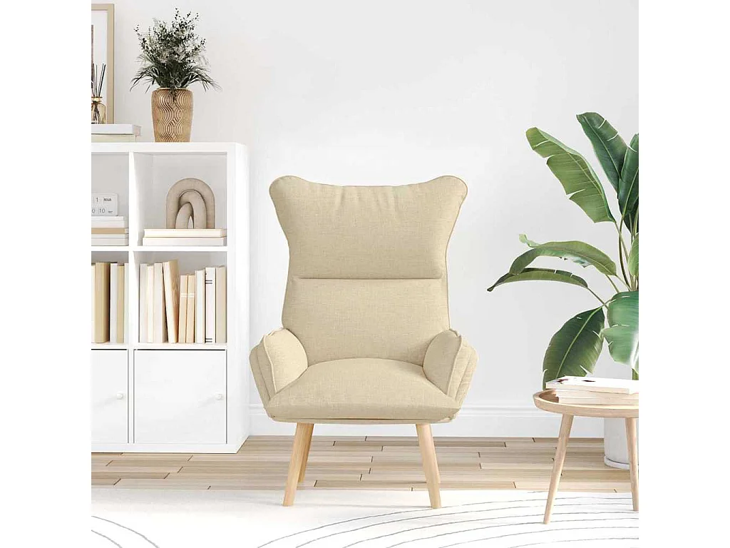 Relaxsessel | Lounge Sessel für Wohnzimmer Creme 69x74x93 cm Sherpa-Stoff SHL91610