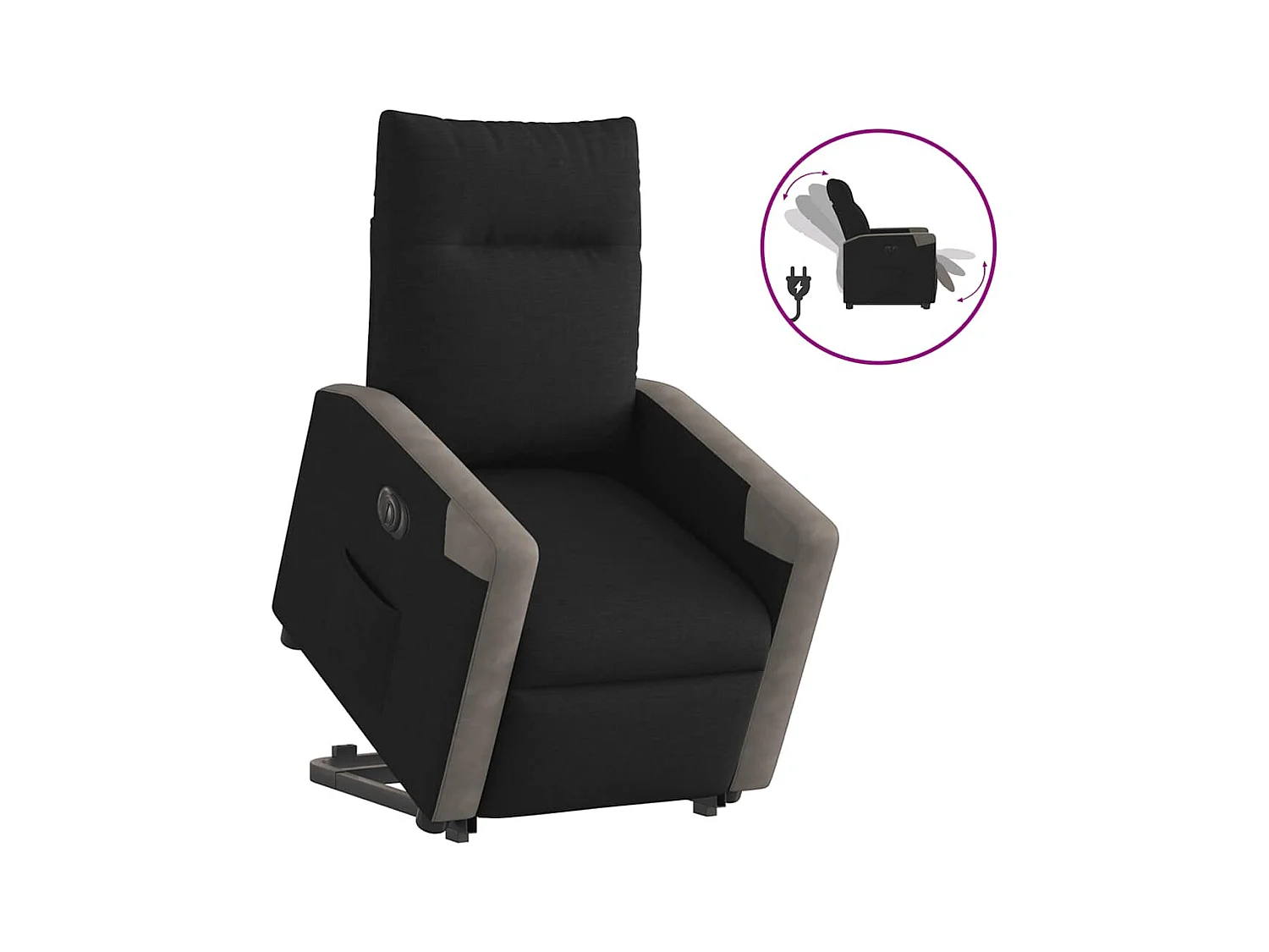 Fauteuil inclinable électrique-Chaise de relax-Fauteuil TV noir tissu SHL4219