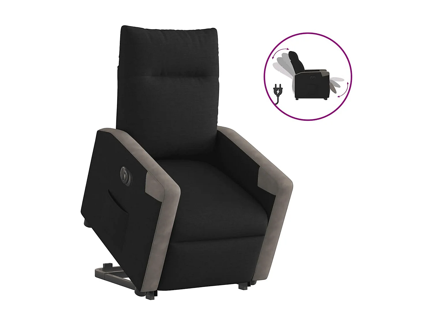 Fauteuil inclinable électrique-Chaise de relax-Fauteuil TV noir tissu SHL4219