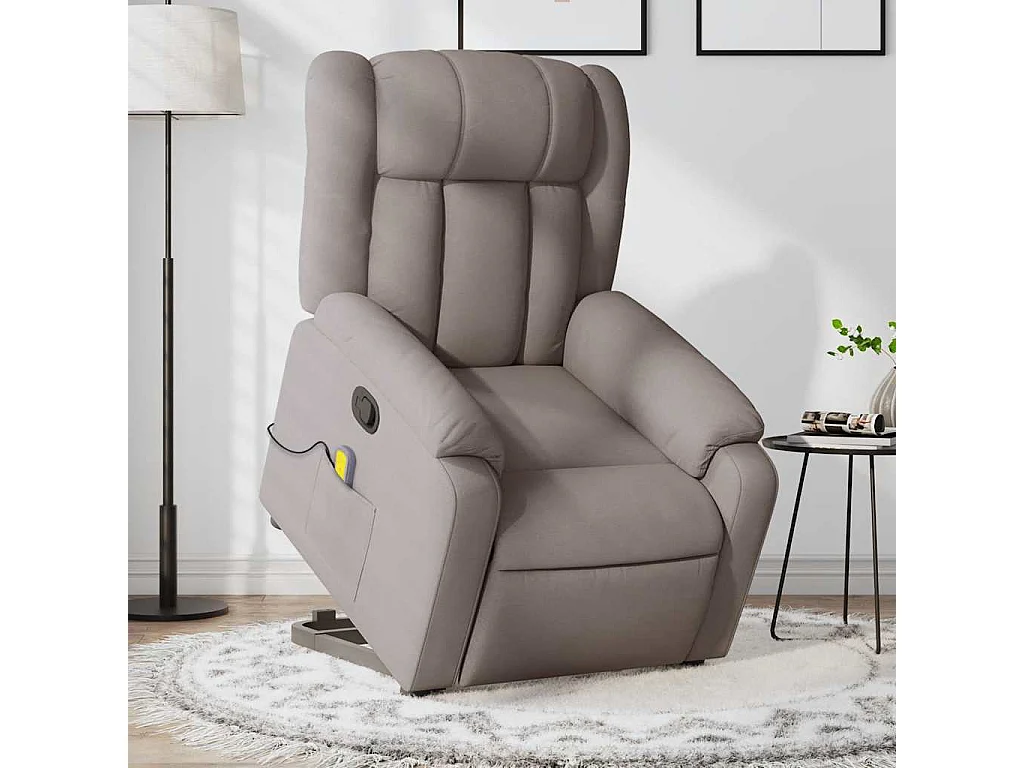 Fauteuil inclinable-Chaise de relax-Fauteuil de Massage Taupe Tissu SHL1802